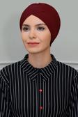 Hürrem Bone Bordo Pratik Hazır Geçmeli Tesettür Bone Sandy Kumaş Üç Çapraz 1803_16