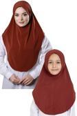 Hürrem Bone Kiremit Pratik Anne Kız Kombin Tesettür Eşarp Sandy Düz Hijab 230812_05