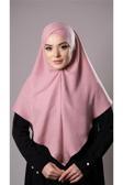Hürrem Bone Pudra Pratik Hazır Geçmeli Tesettür Eşarp Pamuk Caz Kumaş Tek Katlı Çapraz Hijab 2305_06