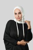 Hürrem Bone Krem Bağcıklı Peluş Balaklava Boyunluklu Bere Jakar Düz 2327_40