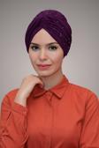 Hürrem Bone Fuşya Pratik Dolama Tesettür Bone Sandy Kumaş Boncuklu 1870_20