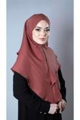 Hürrem Bone Kiremit Pratik Hazır Geçmeli Tesettür Eşarp Pamuk Caz Kumaş Çift Katlı Çapraz Hijab 2304_05