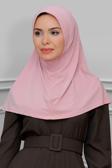 Hürrem Bone Pudra Pratik Hazır Geçmeli Tesettür Eşarp Sandy Kumaş Sade 1600_06
