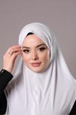 Hürrem Bone Beyaz Pratik Hazır Geçmeli Tesettür Eşarp Sandy Kumaş Düz Hijab 2308_42