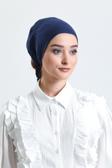 Hürrem Bone Lacivert Arkadan Bağlamalı Tesettür Bone Penye Kumaş Düz Bone 1011_02