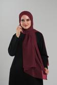Hürrem Bone Bordo Düz Klasik Şal Şifon Dikişli 202112_16