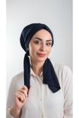 Hürrem Bone Lacivert Pratik Hazır Geçmeli Tesettür Bone Kesik Elyaf Sade 2111_02