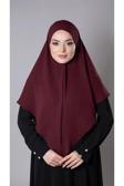 Hürrem Bone Bordo Pratik Hazır Geçmeli Tesettür Eşarp Aerobin Kumaş Düz Hijab 2309_16