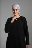Hürrem Bone Gri Pratik Hazır Geçmeli Tesettür Bone Fukuro Piliseli Örgülü Güllü 1823_15