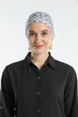 Hürrem Bone Lacivert Pratik Hazır Geçmeli Tesettür Bone Sandy Kumaş Geometrik 2117_02