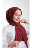 Hürrem Bone Bordo Pratik Hazır Geçmeli Tesettür Şal Örme Kumaş Sade 2118_16