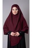 Hürrem Bone Bordo Pratik Hazır Geçmeli Tesettür Eşarp Medine İpeği Bağcıklı Çift Katlı Sufle Hijab 2302_16
