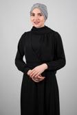 Hürrem Bone Gri Pratik Hazır Geçmeli Tesettür Bone Petekli Büzgülü 1204_15