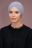 Hürrem Bone Gri Pratik Hazır Geçmeli Tesettür Bone Petekli Mevsimlik Üç Çapraz Sade 1863_15