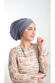 Hürrem Bone Gri Pratik Hazır Geçmeli Tesettür Bone Sandy Kumaş Büzgülü 2114_15