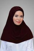 Hürrem Bone Bordo Pratik Hazır Geçmeli Tesettür Eşarp Sandy Kumaş Işlemeli Incili Taşlı 1605_16