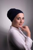 Halven Lacivert Pratik Hazır Geçmeli Iç Bone Viskon Kumaş Dikişsiz 3003_02