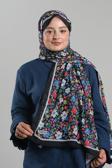 Giverny Bebe Mavisi Desenli Şal Kesik Elyaf Dijital Baskılı Pamuksu Çiçek 202113_11