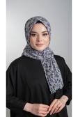 Hürrem Bone Gri Pratik Hazır Geçmeli Tesettür Eşarp Kesik Elyaf Piliseli Çiçek Desenli 1818D7_15