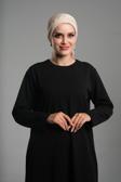 Hürrem Bone Bej Pratik Hazır Geçmeli Tesettür Bone Fukuro Piliseli Örgülü Güllü 1823_12