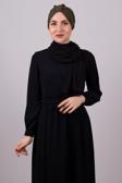 Hürrem Bone Haki Pratik Hazır Geçmeli Tesettür Bone Petekli Büzgülü 1204E_09