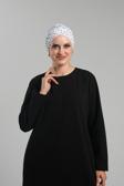 Hürrem Bone Beyaz Pratik Hazır Geçmeli Tesettür Bone Sandy Kumaş Taşlı 1456_42