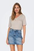 Only Kadın Onlelıse V Yaka Kısa Kollu T-Shirt 15257390 Bej