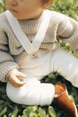 Minytrendy Unisex Bebek 4 Mevsim Ayarlanabilir Çapraz Askılı Esnek Triko Tayt 3-24 Ay-Ekru