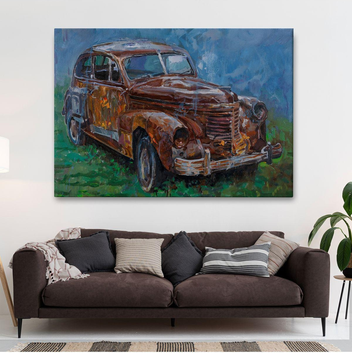 Ena Unity Paslı Eski Araba Dekoratif Duvar Tablosu-3531 - idefix