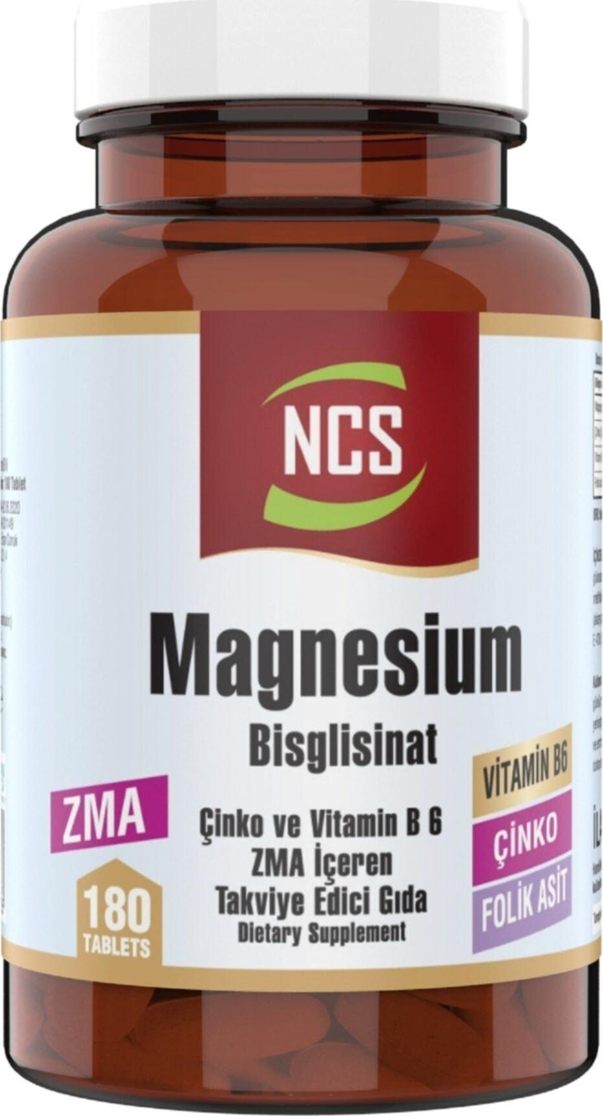 Magnesium Folate Ncs Zma 180 Tablet Magnesium Çinko Vitamin B6 Folic Acid Magnezyum