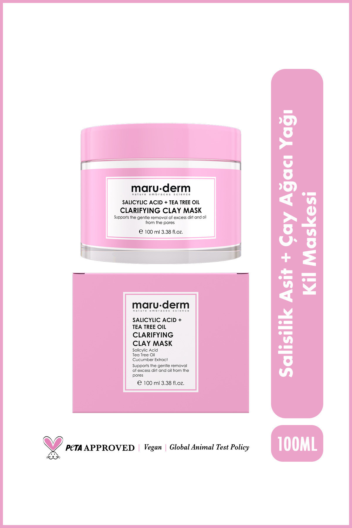 Maru.Derm Salisilik Asit + Çay Ağacı Yağı Kil Maskesi 100 ml