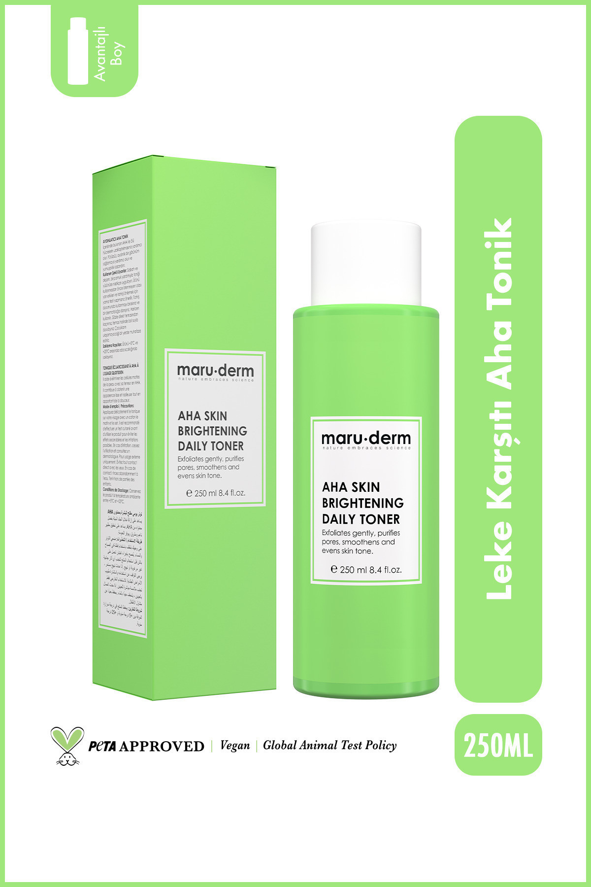 Maru.Derm Leke Karşıtı Cilt Beyazlatıcı Aha Tonik 250 ml