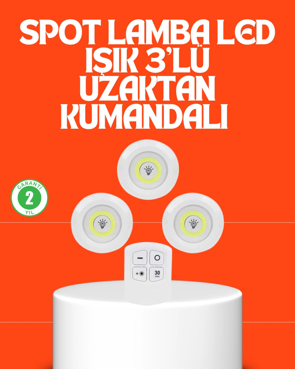 Belle Fusion BFS Kablosuz 3 Lü Spot Led Lamba Seti Uzaktan Kumandalı ...
