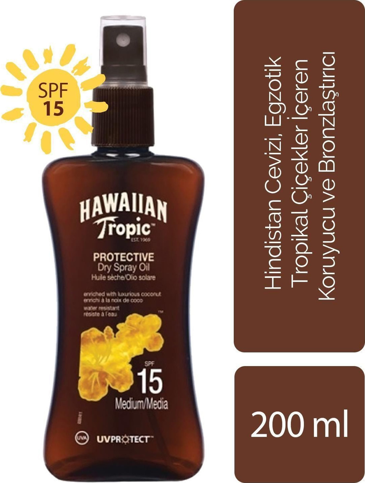 Hawaiian Tropic Glowing Protection 200 ml 15 Faktör Bronzlaştırıcı Yağ