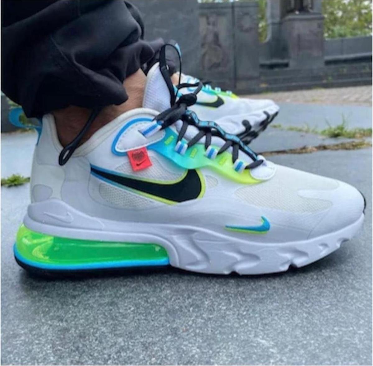 Nike Air Max 270 React Erkek Siyah Spor Ayakkab idefix