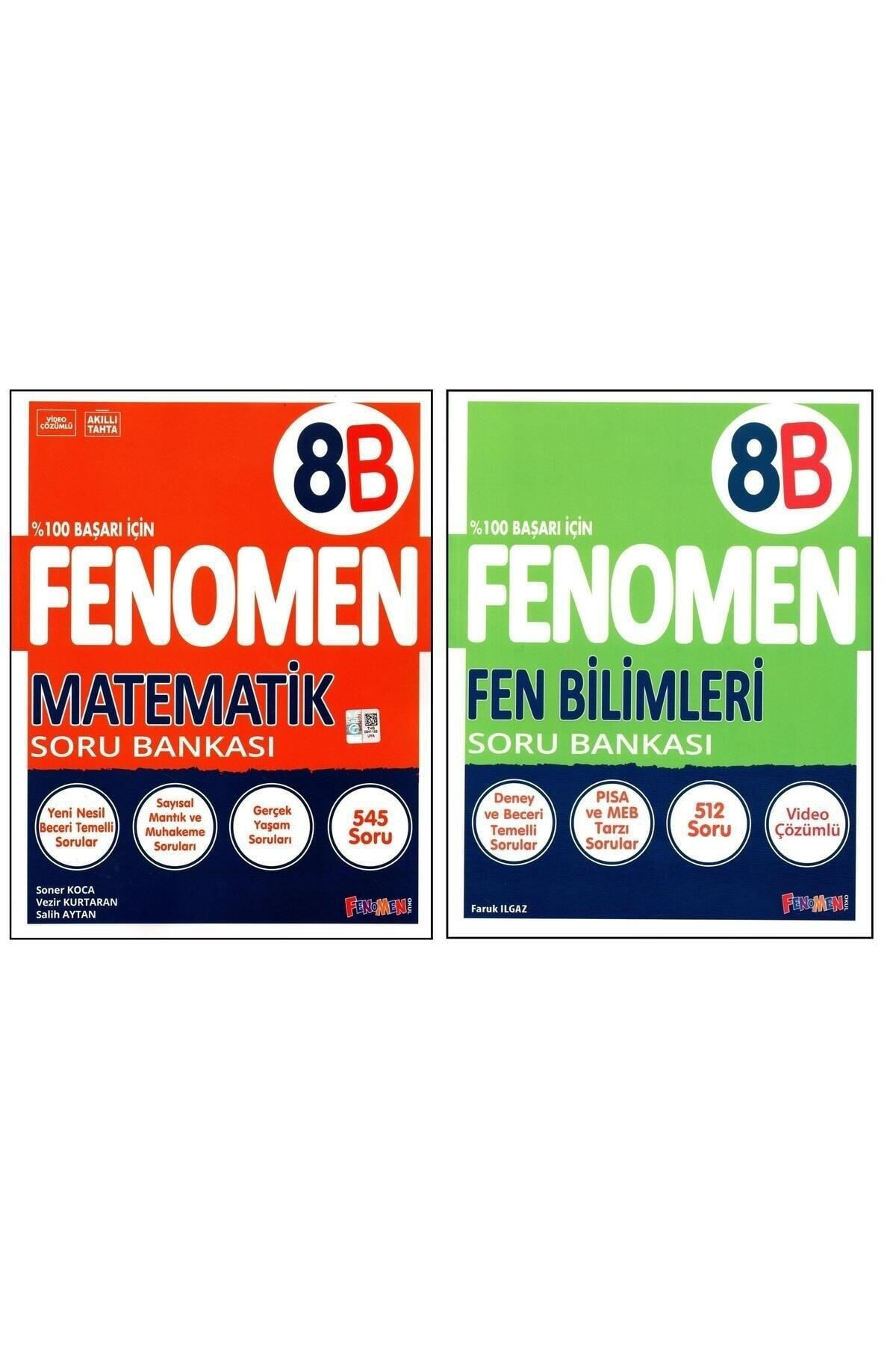 Fenomen 8. Sınıf LGS Matematik (B) + Fen Bilimleri (B) Soru Bankası 2 Kitap