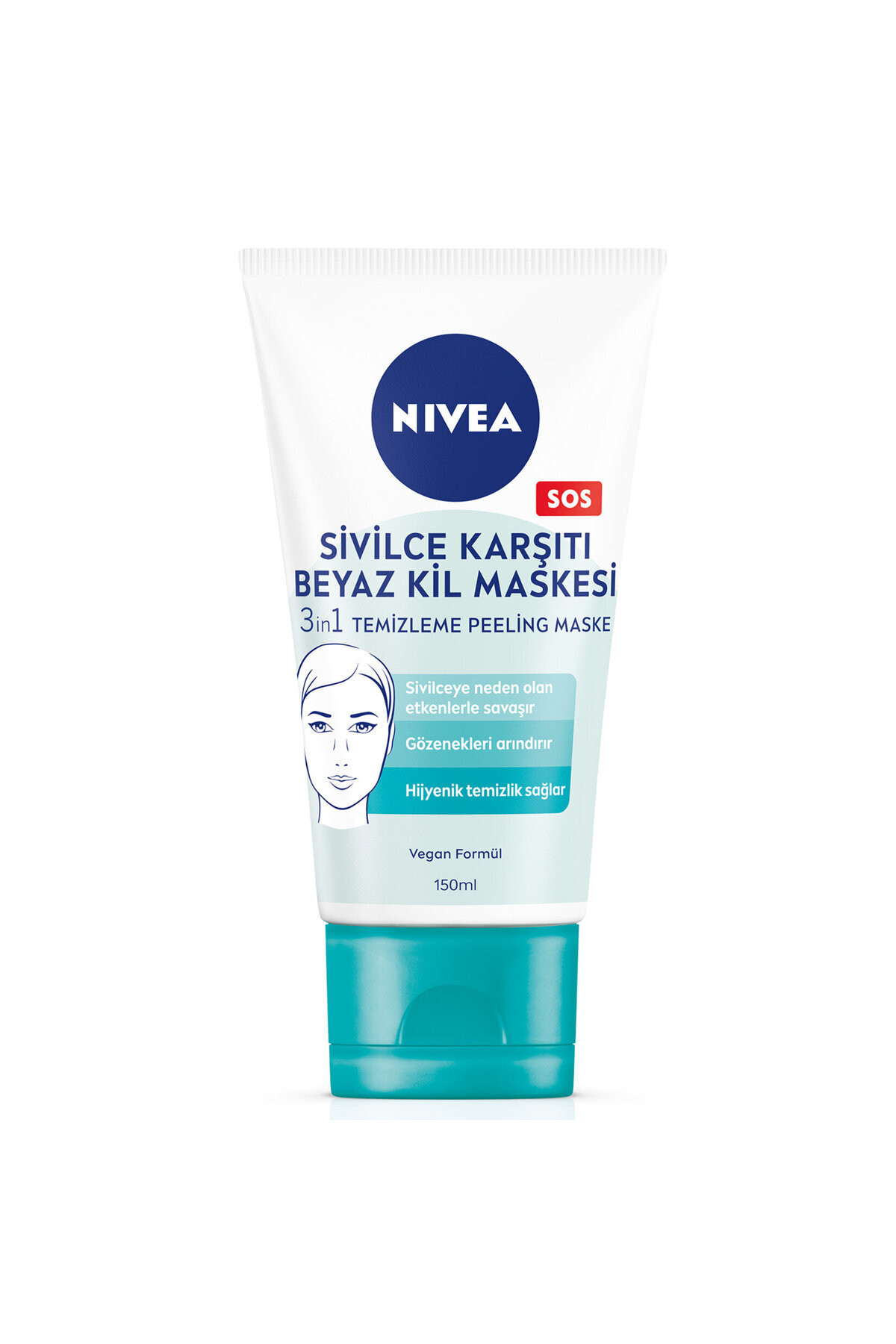 Nivea Sivilce Karşıtı 3'ü 1 Arada 150 ml Beyaz Kil Maskesi