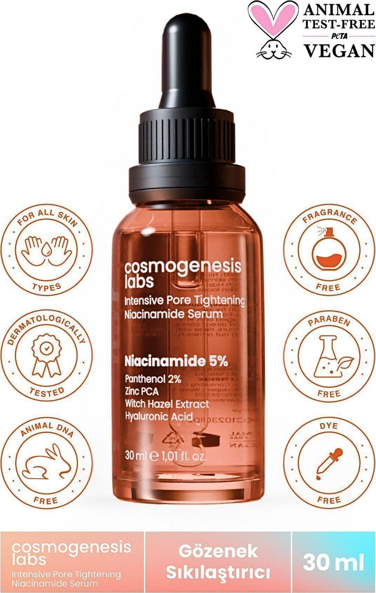 Cosmogenesis Labs Intensive Pore Tightening Niacinamide Gözenek Sıkılaştırıcı Yüz Serumu 30 ml