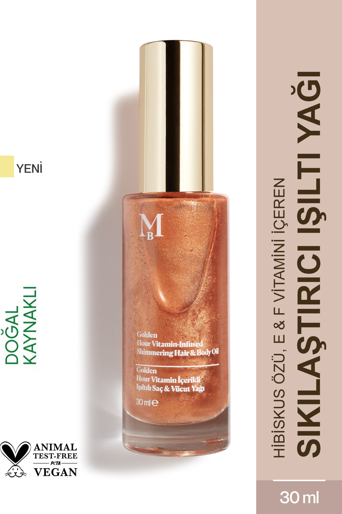 Misbahçe Golden Hour Vitamin içerikli Işıltılı 30 ml Saç Ve Vücut Yağı