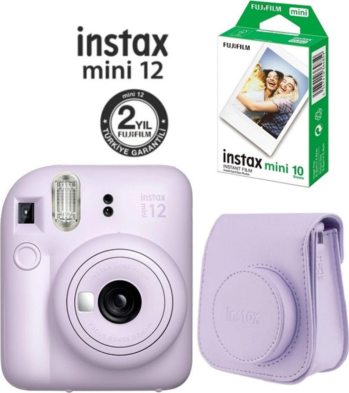 Fujifilm Instax Mini 12 Mor Fotoğraf Makinesi 10'lu Film Ve Çantalı ...