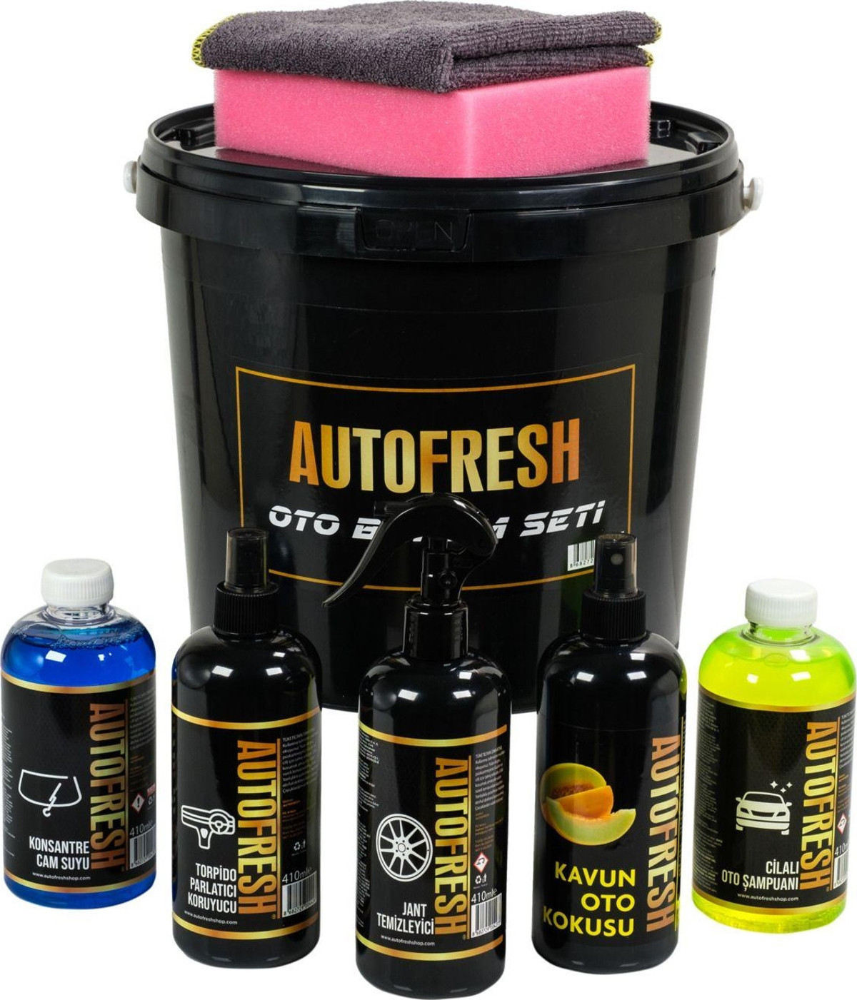 Auto Fresh Araç Bakım Seti 8 Ürünlü 10 Lt Kovalı Oto Yıkama Ve Araba Iç ...