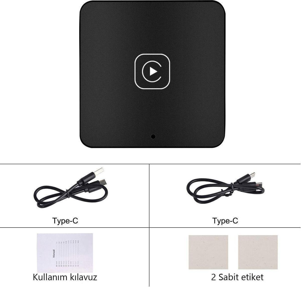 Android ve Apple Carplay Kablosuz Bağlantı Adaptörü Araç Bluetooth