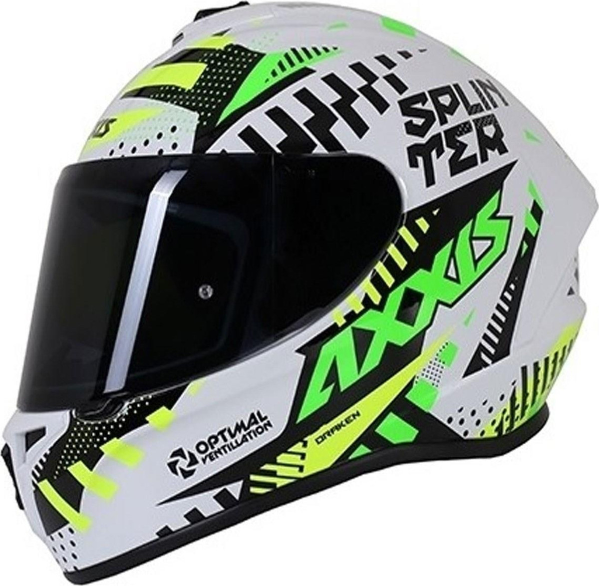 Axxis Draken Splinter Pearl Fluor Yellow Full Face Motosiklet Kaskı ...