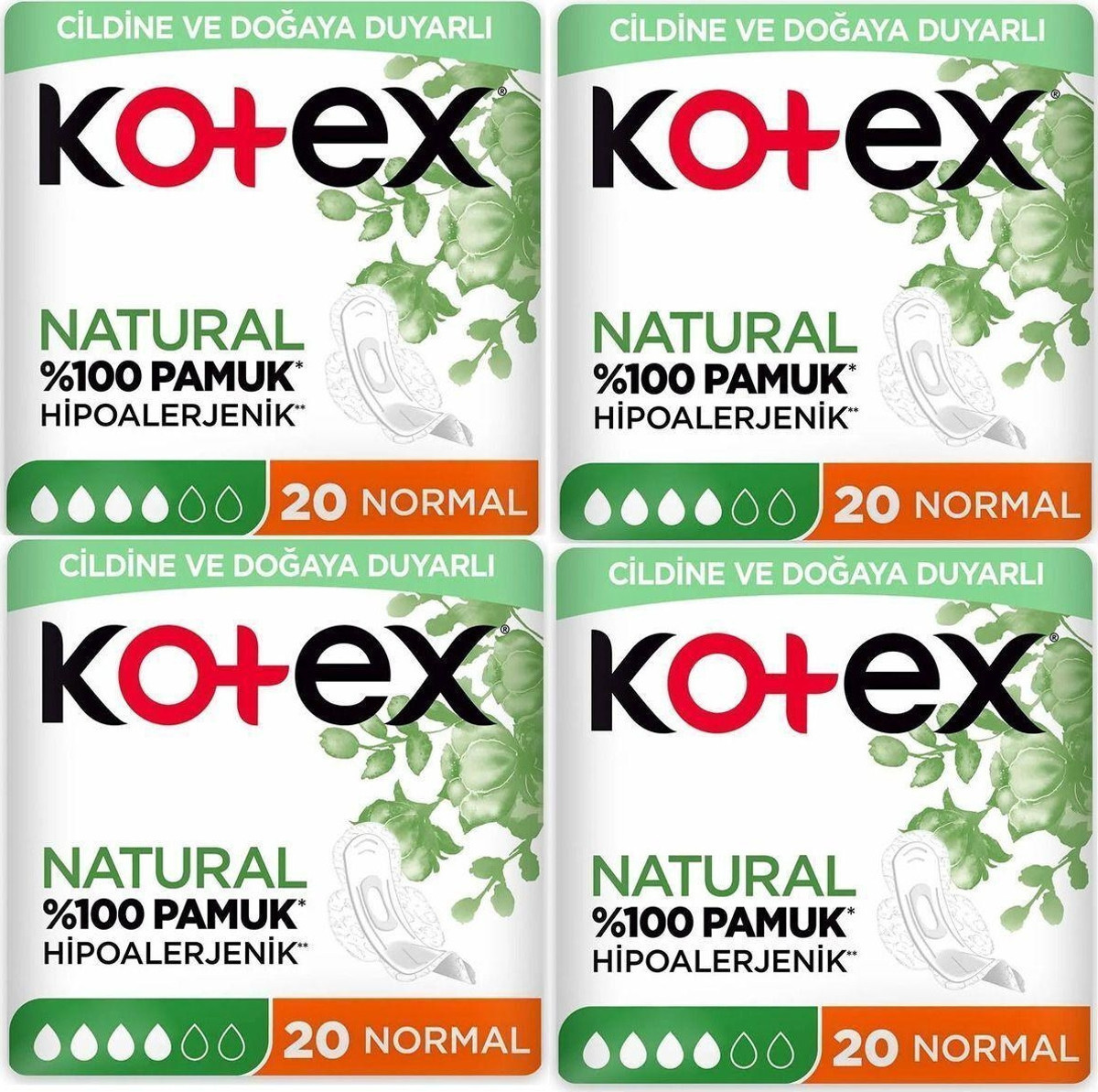 Kotex Natural Normal Hijyenik Ped 20'Li 4 Adet - idefix