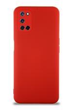 KZY İletişim Oppo A52 Kapak İçi Kadife Kamera Korumalı Lansman Silikon Kılıf - Kırmızı QR9706