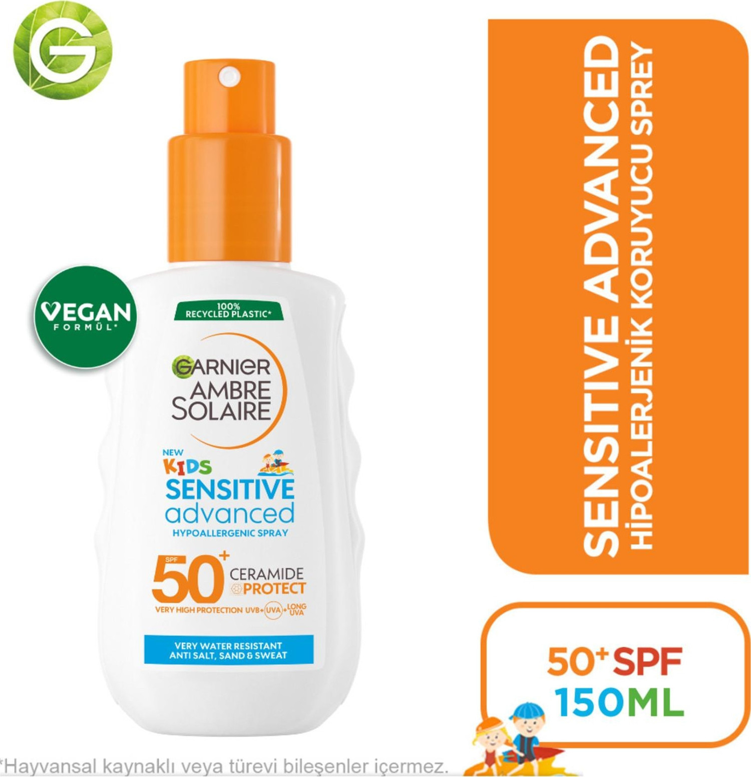 Garnier Ambre Solaire Sensitive Advanced 150 ml 50 Faktör Çocuk Güneş Koruyucu Sprey