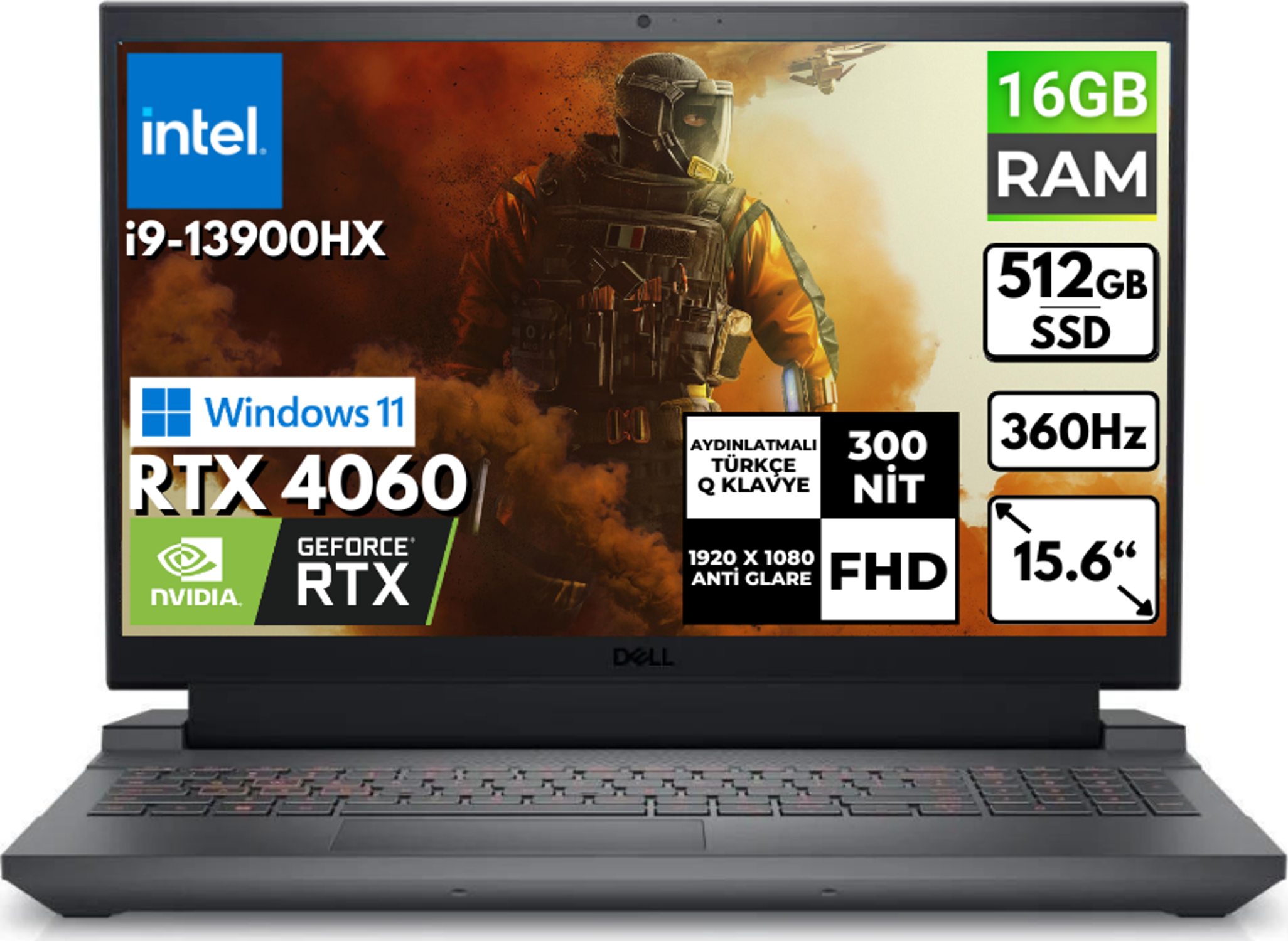 Dell G15 5530 I9-13900HX 16-Gbddr5 512 GB SSD Rtx 4060 15.6