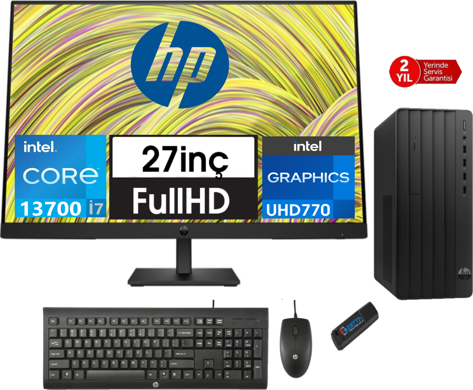 Hp 290 Pro G9 Intel Core I7 13700 64GB 512GB SSD Freedos Masaüstü Blgisayar 1624