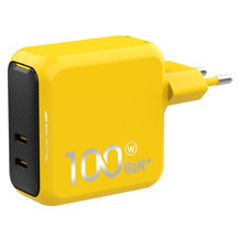 Aohi Magcube 2 Portlu Şarj Adaptörü, GaN+ 100W Hızlı Şarj Cihazı, Sarı - Image 1