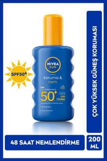 Nivea Koruma & Nem 200 ml 50 Faktör Güneş Spreyi - Image 1